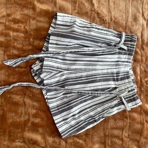 Striped Black and White Women's Shorts